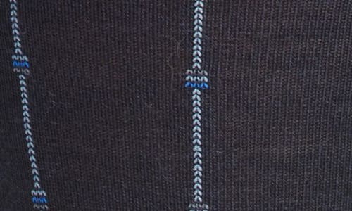 Pantherella Botolph Vertical Mini Box Stripe Wool Bland Dress Socks In Blue