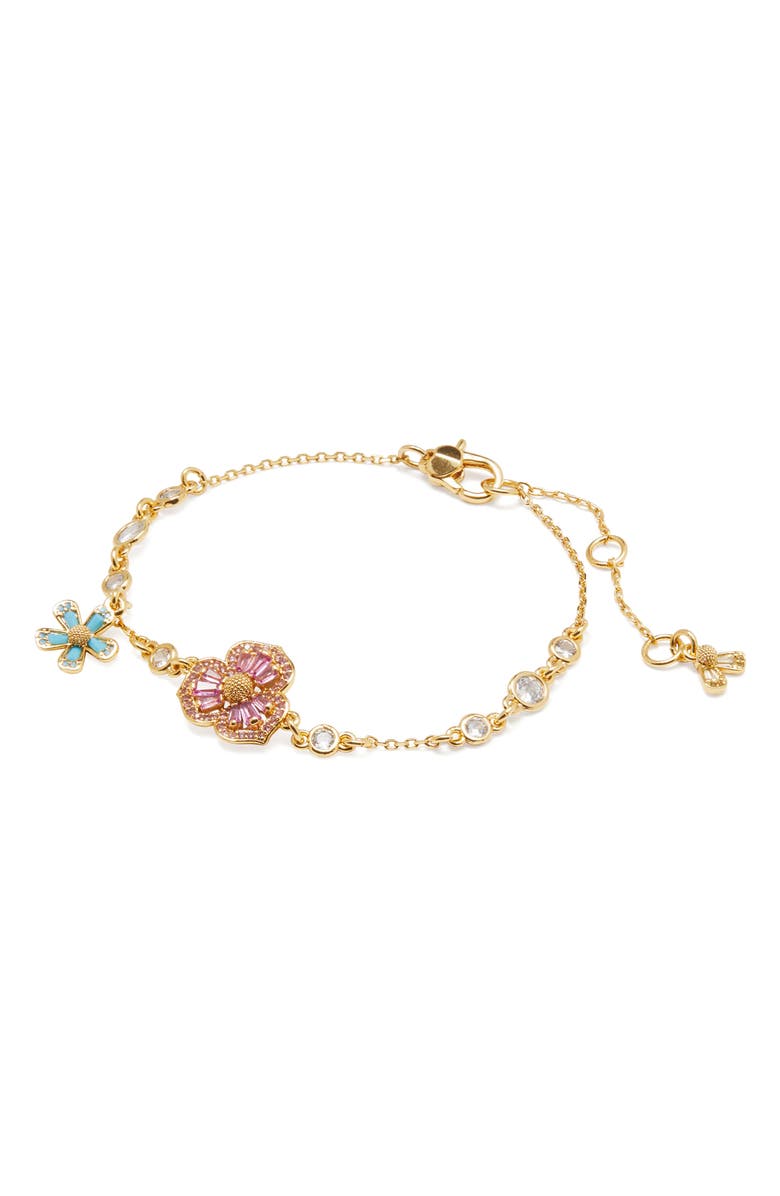 Kate Spade New York fleurette cubic zirconia station bracelet, Main, color, Multi