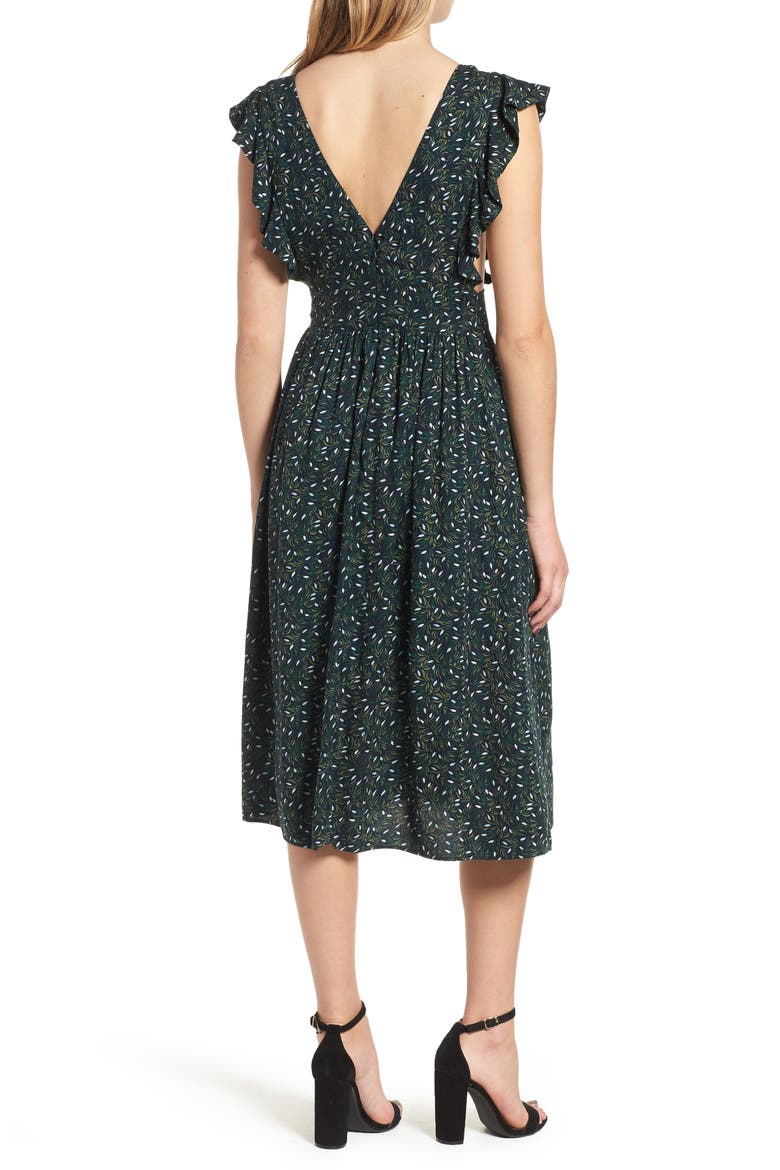 Pinafore Midi Dress, Alternate, color, NAVY NIGHT TRAVELLING MOTIF