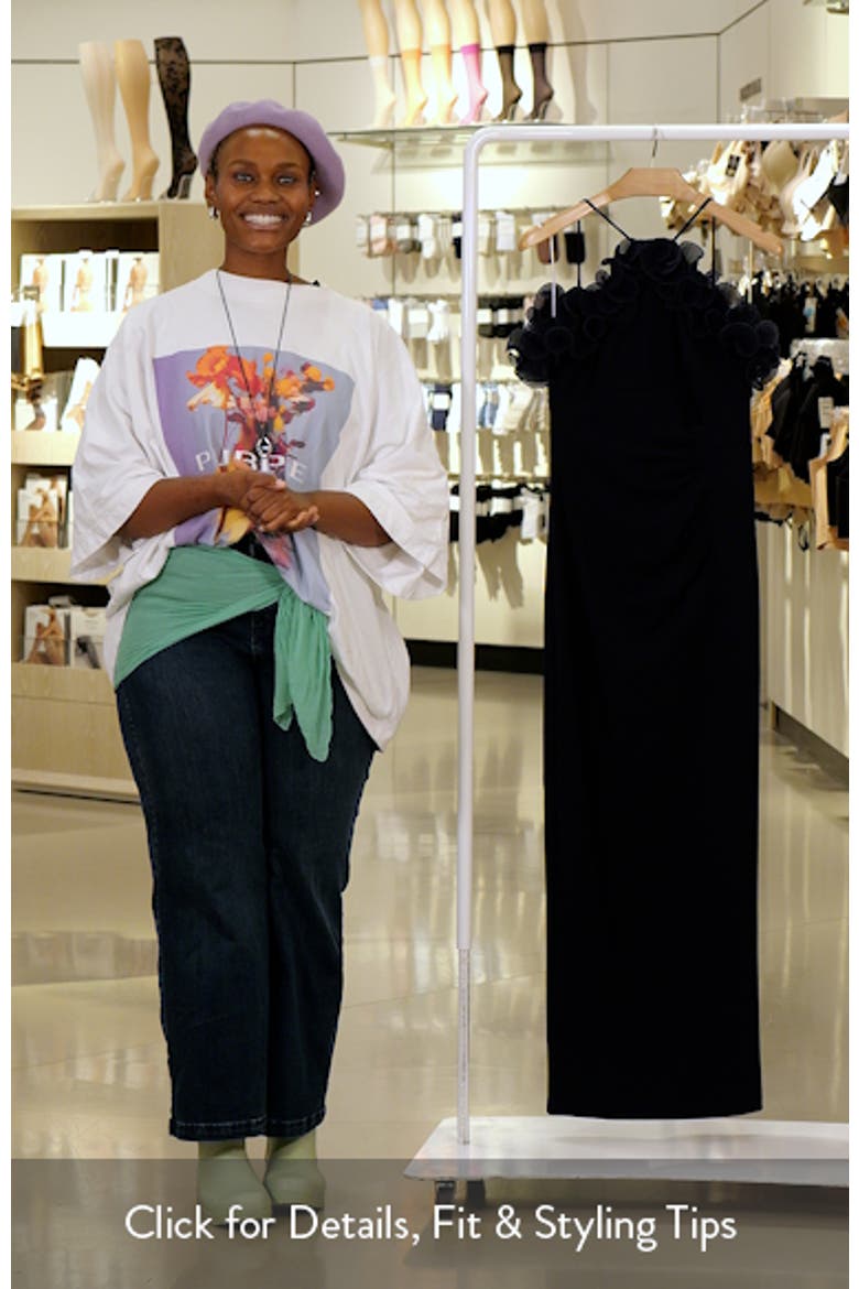 Wire Ruffle Cold Shoulder Sheath Gown video