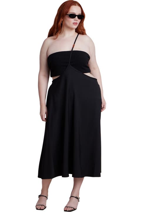 Bead-Detail Strap Midi Skirt (Plus)