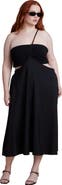 ELOQUII Bead-Detail Strap Midi Skirt