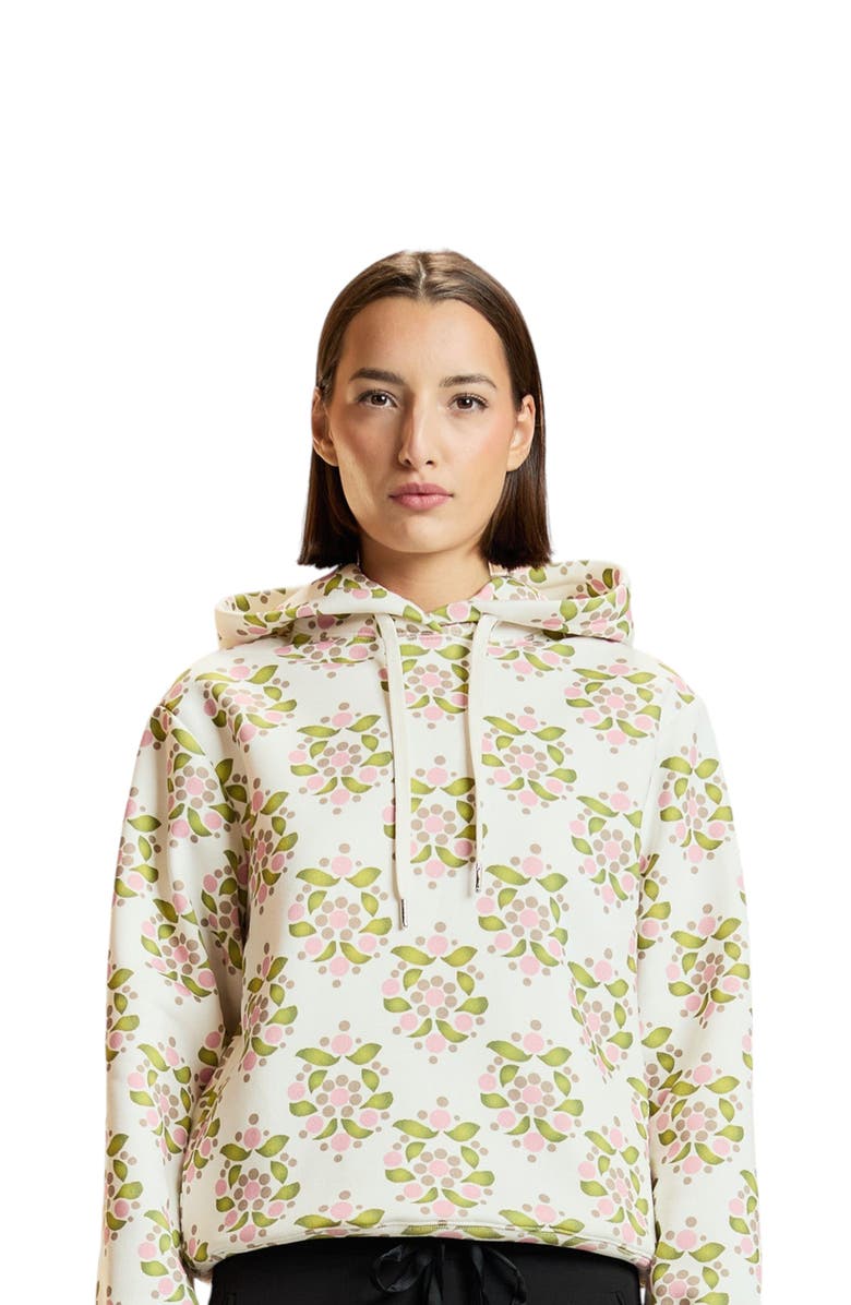 Cynthia Rowley Bloom Printed Hoodie, Main, color, White