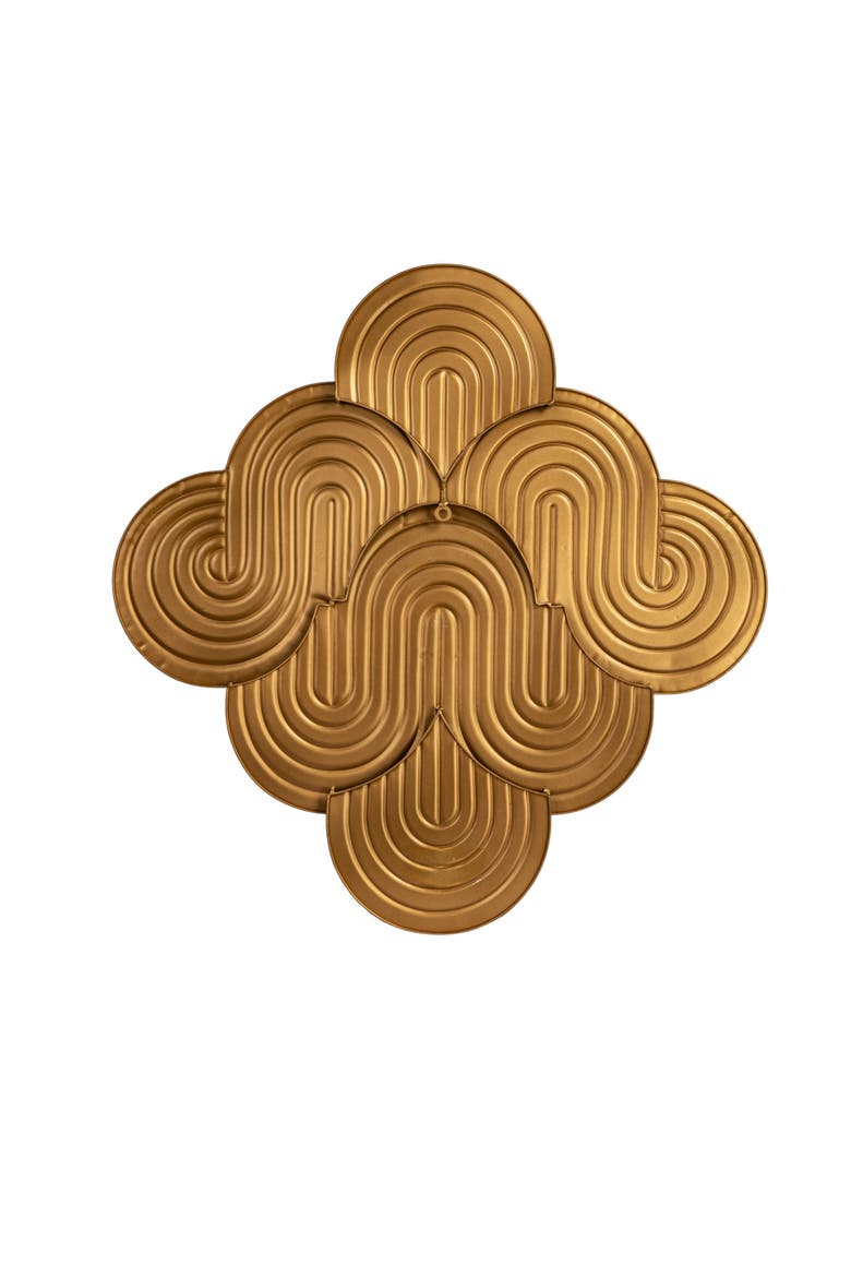 Decorative Waves Wall Art, Alternate, color, Gold