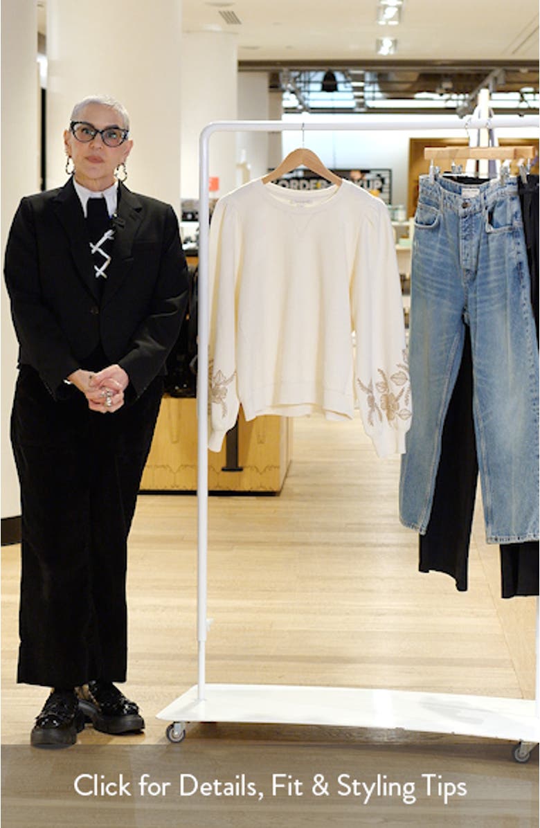 Embroidered Sleeve Cotton Sweatshirt, sales video thumbnail