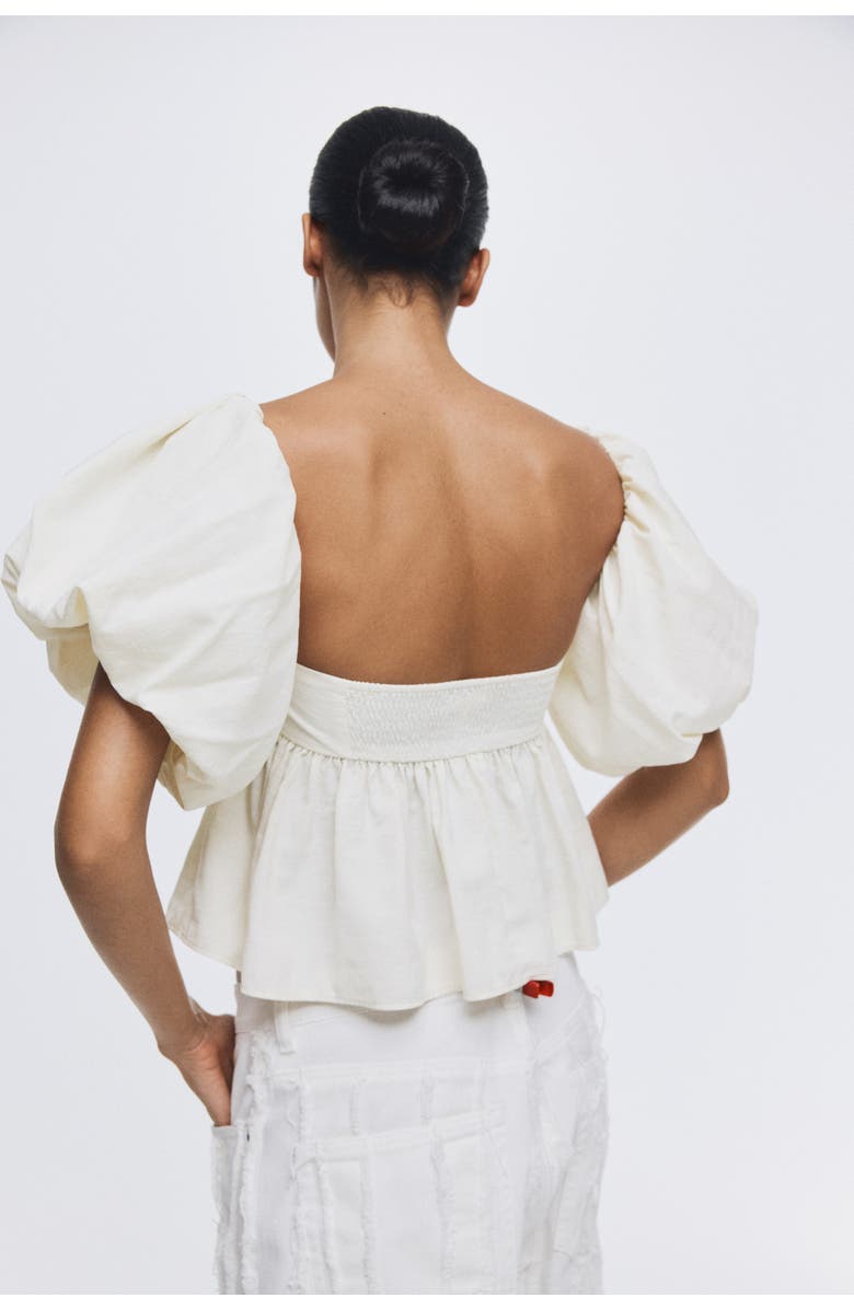 H&M Off-the-shoulder Top, Alternate, color, Cream