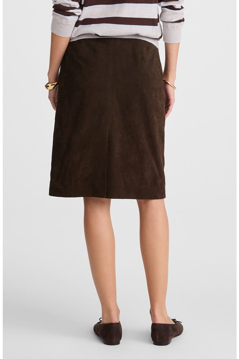 Suede Column Skirt, Alternate, color, DARK CAROB