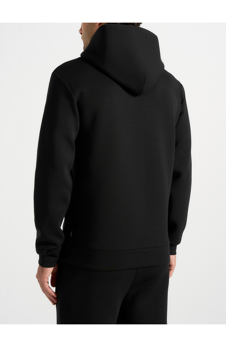 Manière De Voir Neoprene Minimal Regular Fit Hoodie, Alternate, color, Black