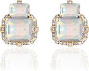 GOSHWARA Gossip 18k Gold Opal & Diamond Stud Earrings