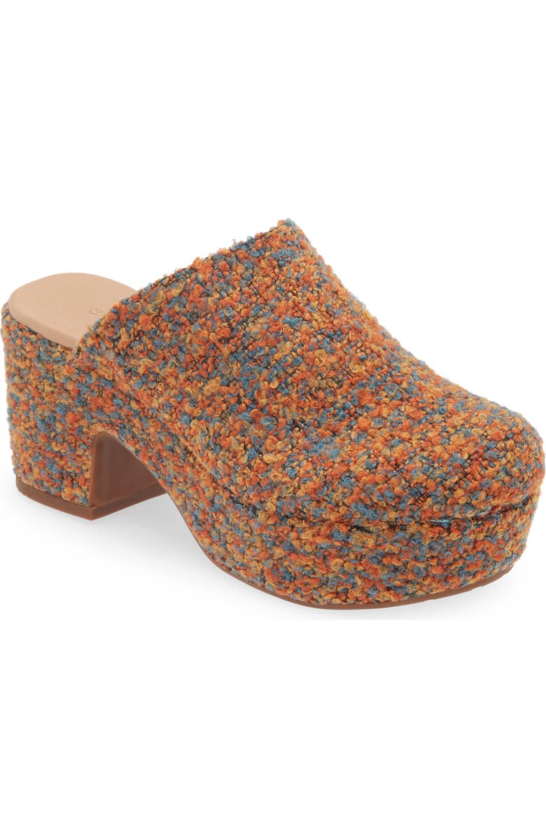 Chocolat Blu Gertie Platform Clog, Main, color, Rust Multi Tweed