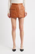 FRAME The Leather Cargo Miniskirt