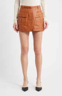 FRAME The Leather Cargo Miniskirt