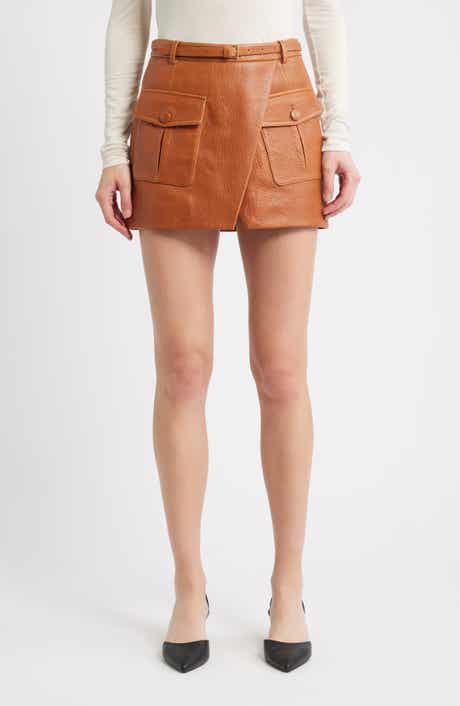 FRAME The Leather Cargo Miniskirt