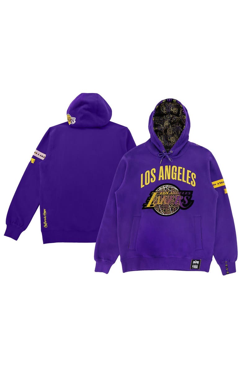 Two Hype Unisex NBA x Two Hype Purple Los Angeles Lakers Culture & Hoops Heavyweight Pullover Hoodie, Main, color, Purple