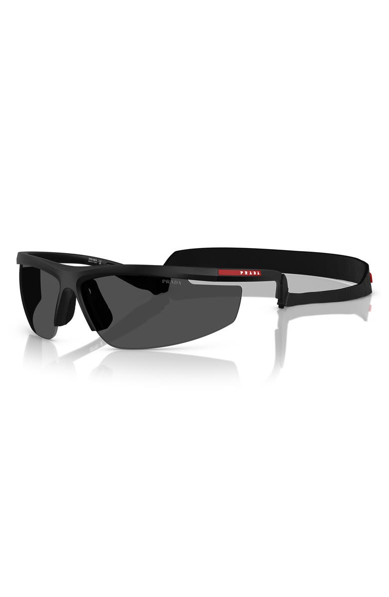 Prada Linea Rossa 96mm Pillow Sunglasses, Alternate, color, Matte Black