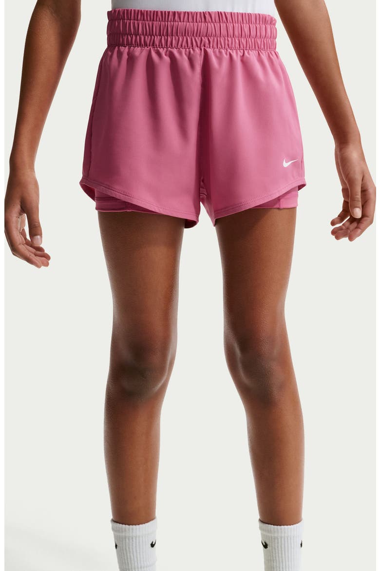 Kids' Dri-FIT 2-in-1 Athletic Shorts, Alternate, color, PEONY/ WHITE
