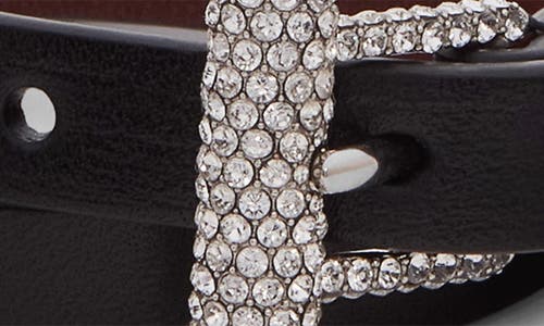 Alexander Mcqueen Mcqueen Crystal Pavé T-bar Leather Wrap Bracelet In Multi