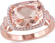 Julianna B. Morganite & Cubic Zirconia Halo Ring