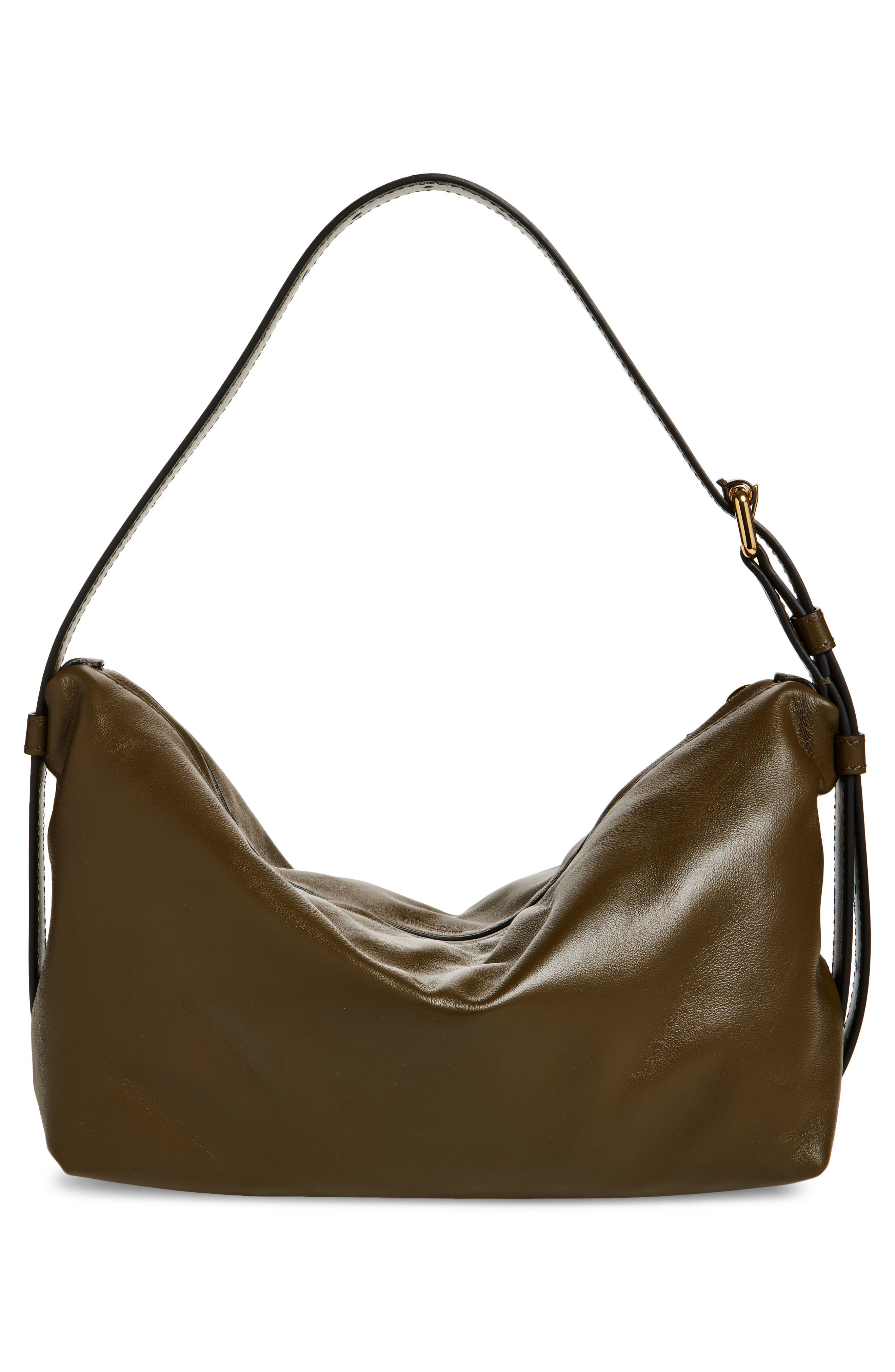 Moschino Tie Me Leather Shoulder Bag, Alternate, color, 