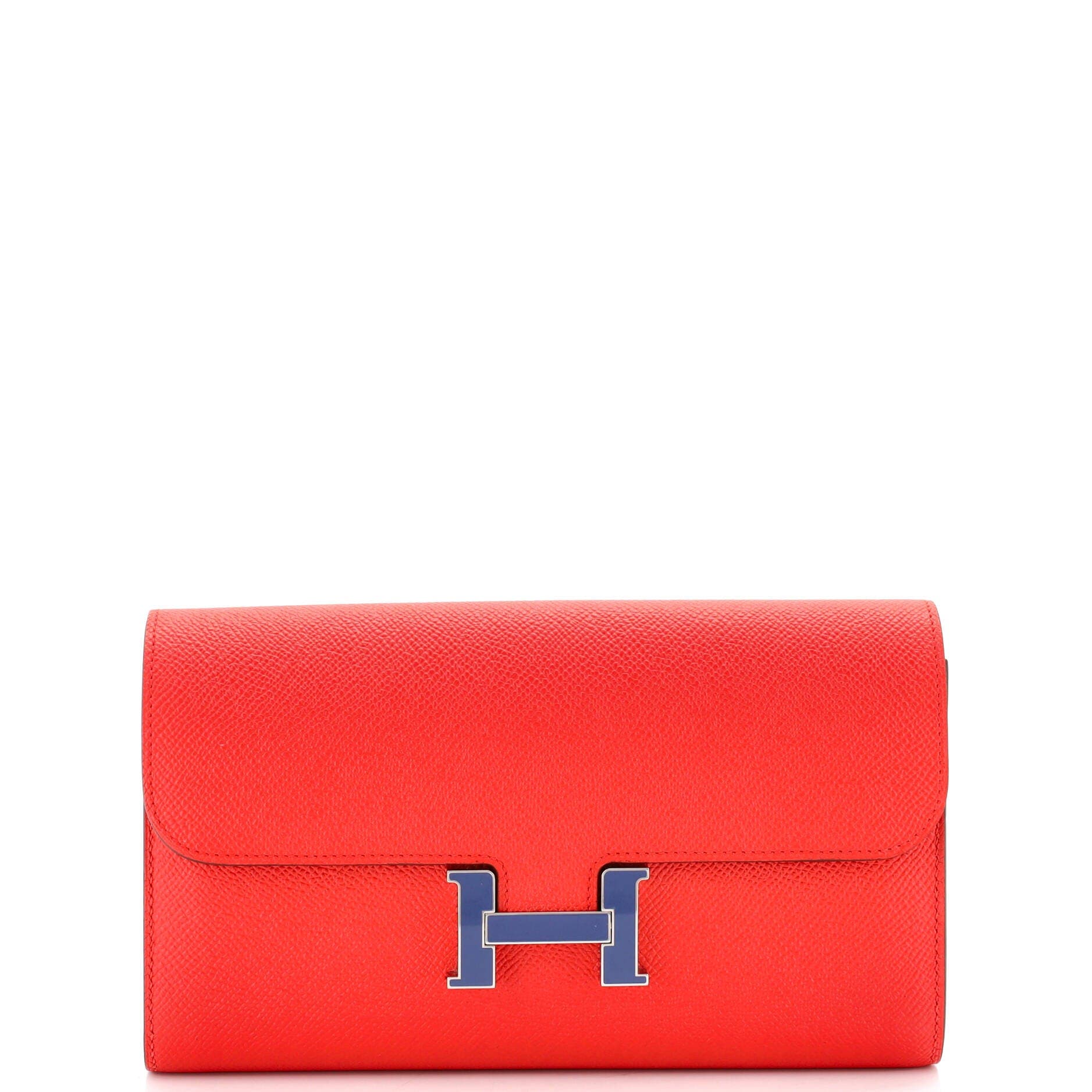Pre-Owned Hermes Constance Wallet Epsom Long, Main, color, Capucine