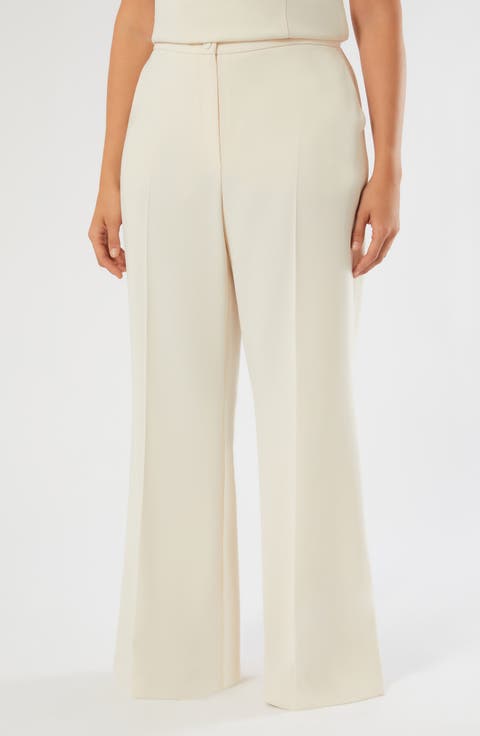 Wide Leg Cady Pants (Plus)