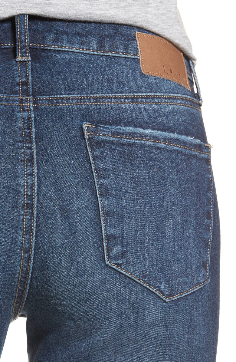 Leith Diagonal Ripped Step Skinny Jeans, Alternate, color, 