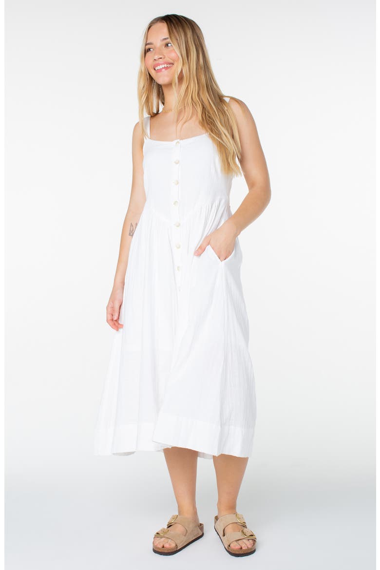 Brisa Cotton Midi Dress, Alternate, color, SNOW WHITE SOLID