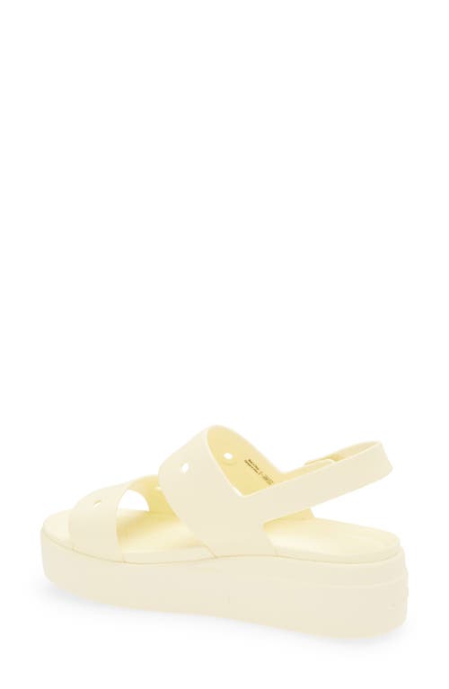 Crocs Brooklyn Slingback Platform Wedge Sandal In Butter Cream