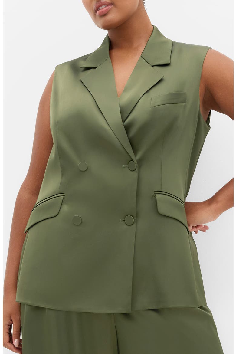 Rylie Double Breasted Vest, Main, color, OLIVE