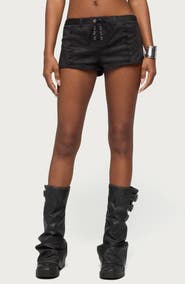 EDIKTED Sloane Faux Suede Micro Shorts