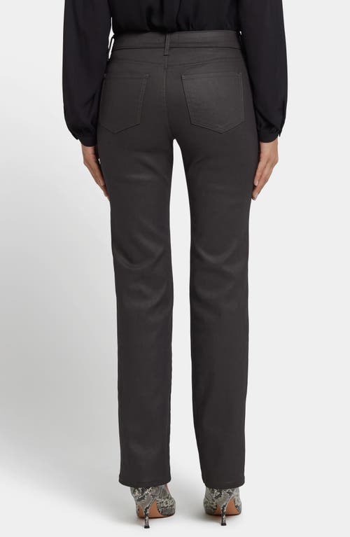 Nydj Marilyn Coated Straight Leg Jeans In Brown