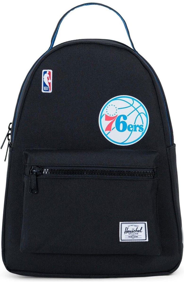Herschel Supply Co. Black Philadelphia 76ers Nova Small Backpack, Main, color,