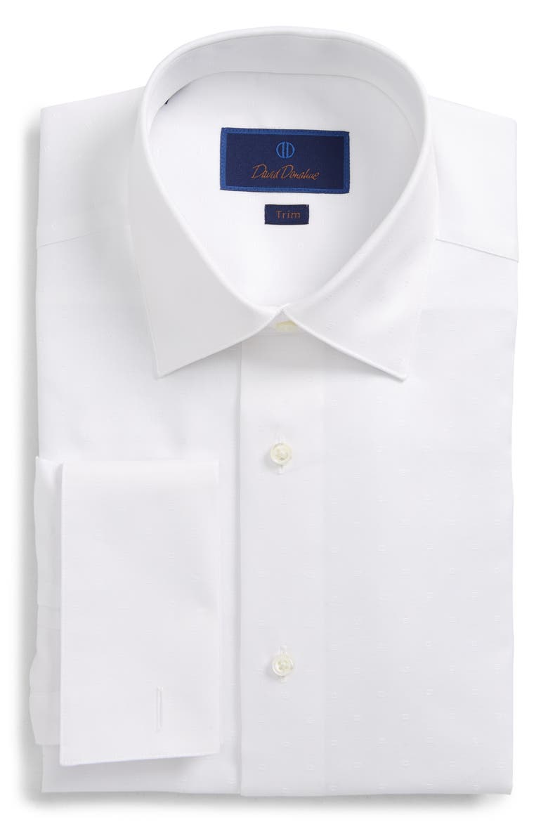 Trim Fit Tuxedo Shirt, Main, color, WHITE