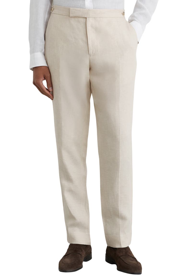 Atlantic Tailored Fit Linen Pants, Main, color, STONE
