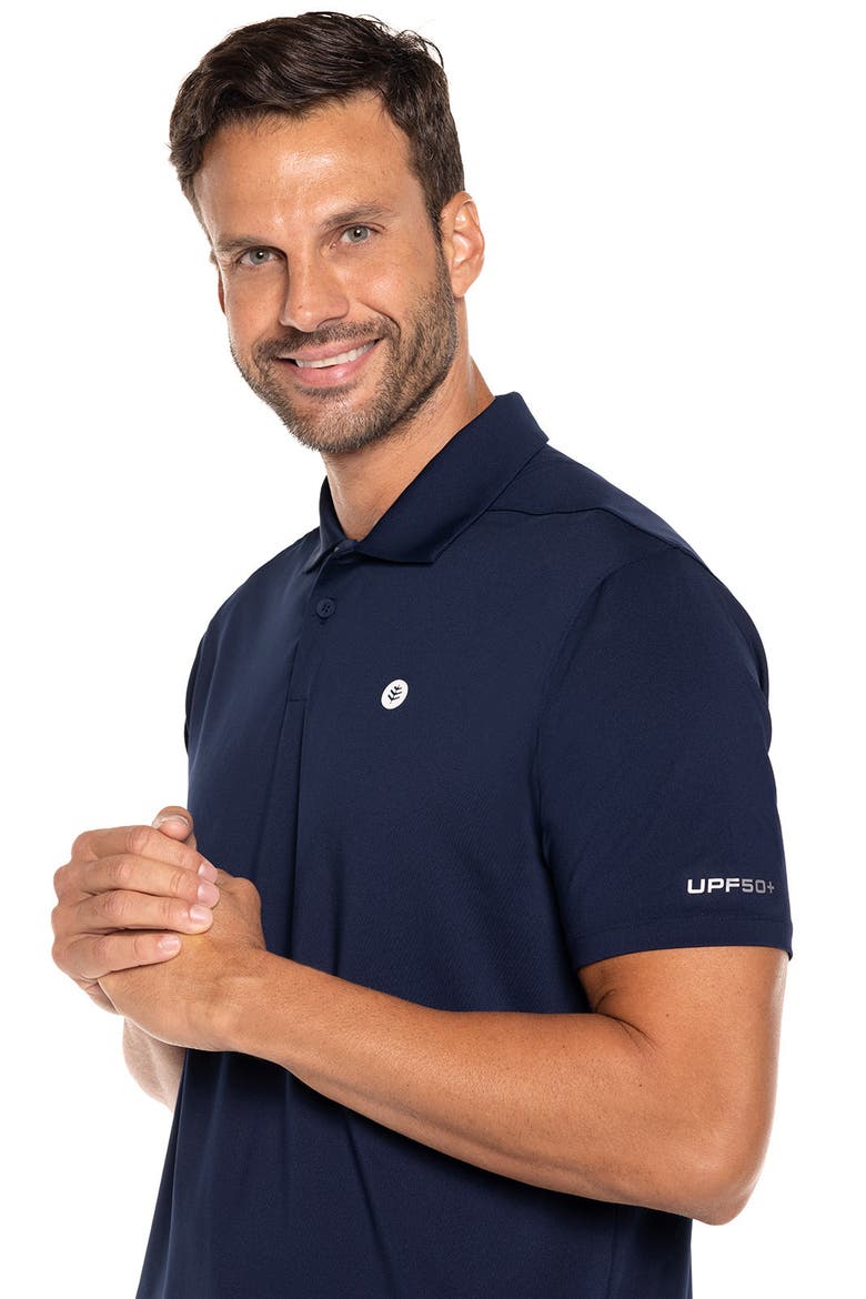 Men's Victory Lap Short Sleeve Polo, UPF 50+ Sun Protection, Alternate, color, Navy