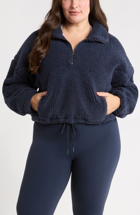 Faux Shearling Half Zip Pullover