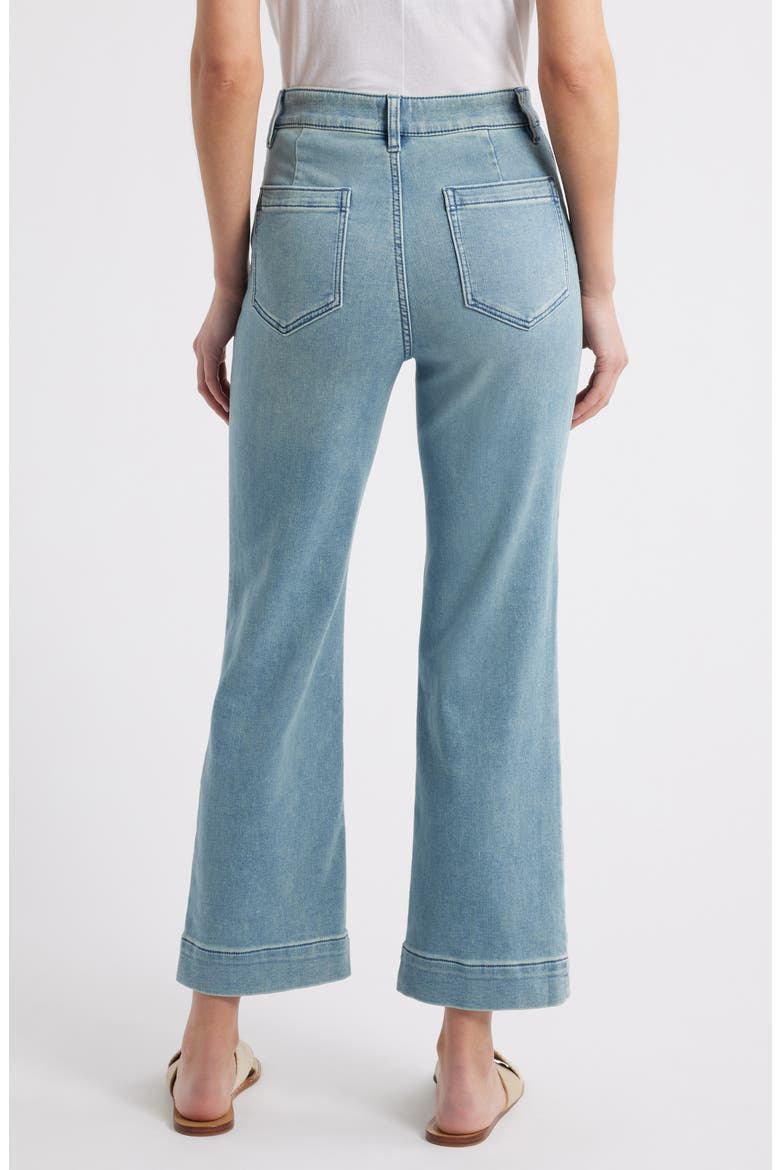 Ankle Length High Waist Stretch Terry Pants, Alternate, color, EASTERN SHORE WASH