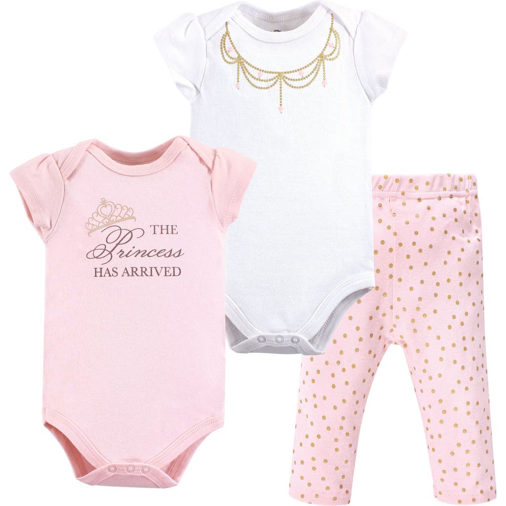 Little Treasure Babies' Soft Cotton Two-piece Outfit Bodysuit & Pants In Pink