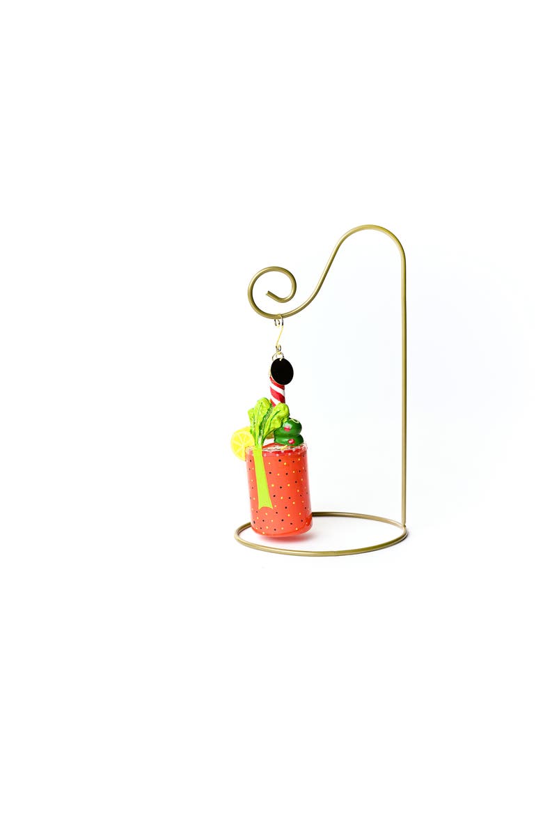 Bloody Mary Shaped Ornament with Gold Stand, Main, color, Orange