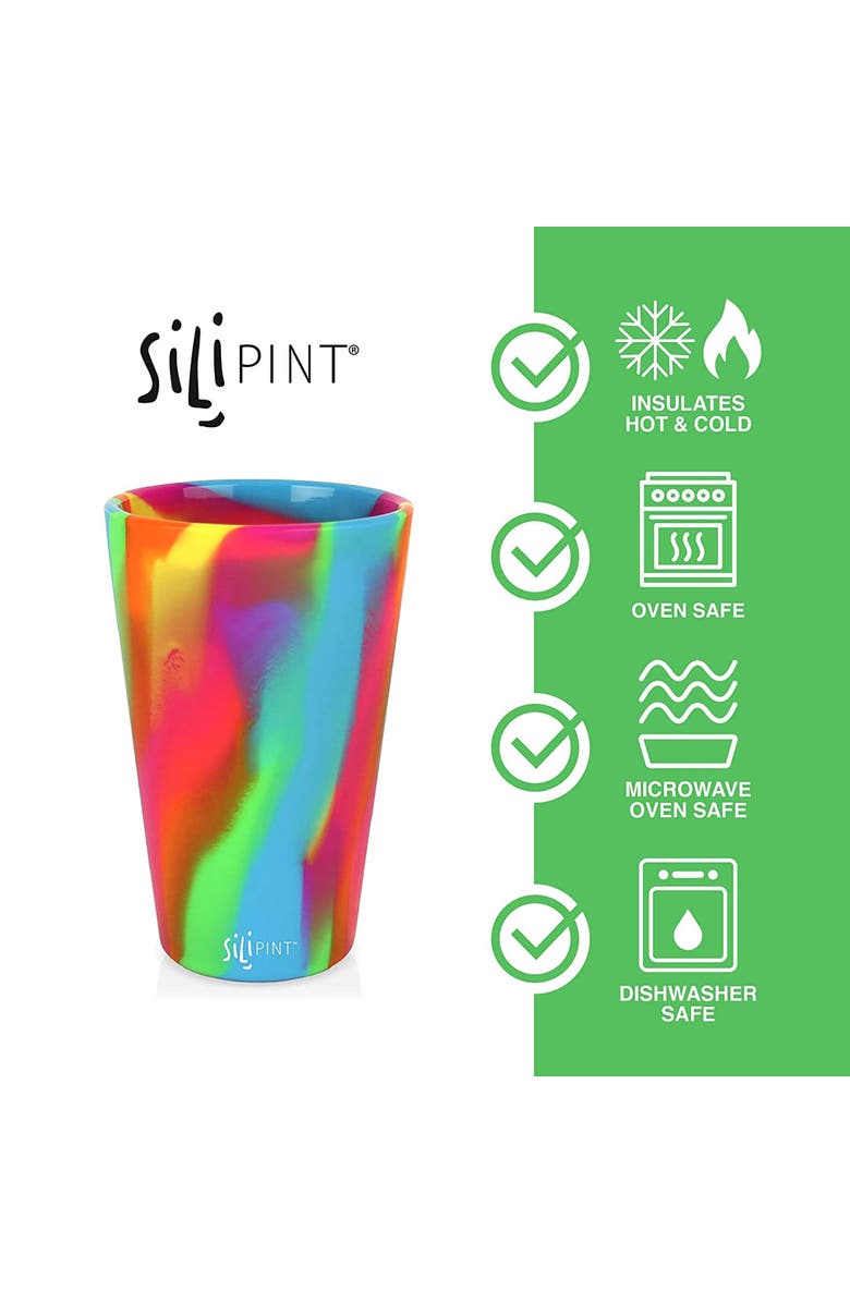 Silipint Silicone Pint Glasses 4 Pack 16oz, Alternate, color, Multicolored