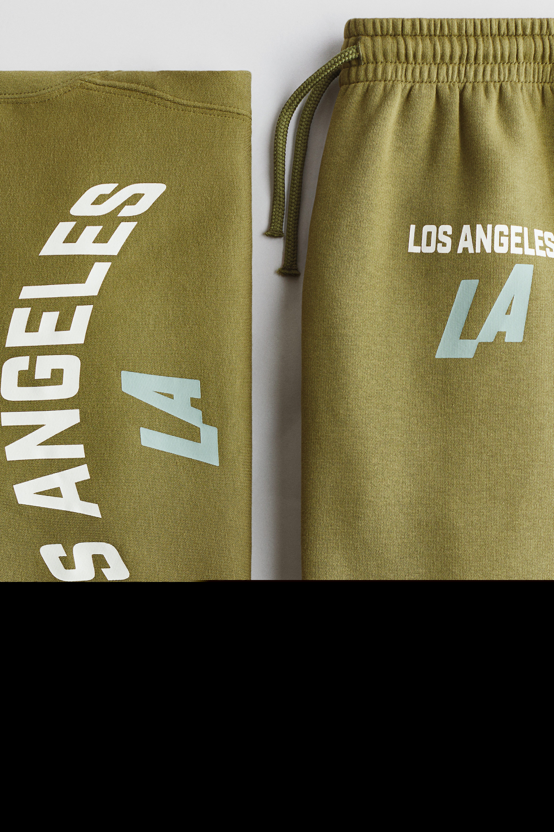 2-piece Printed Sweatshirt Set, Alternate, color, Khaki green/Los Angeles