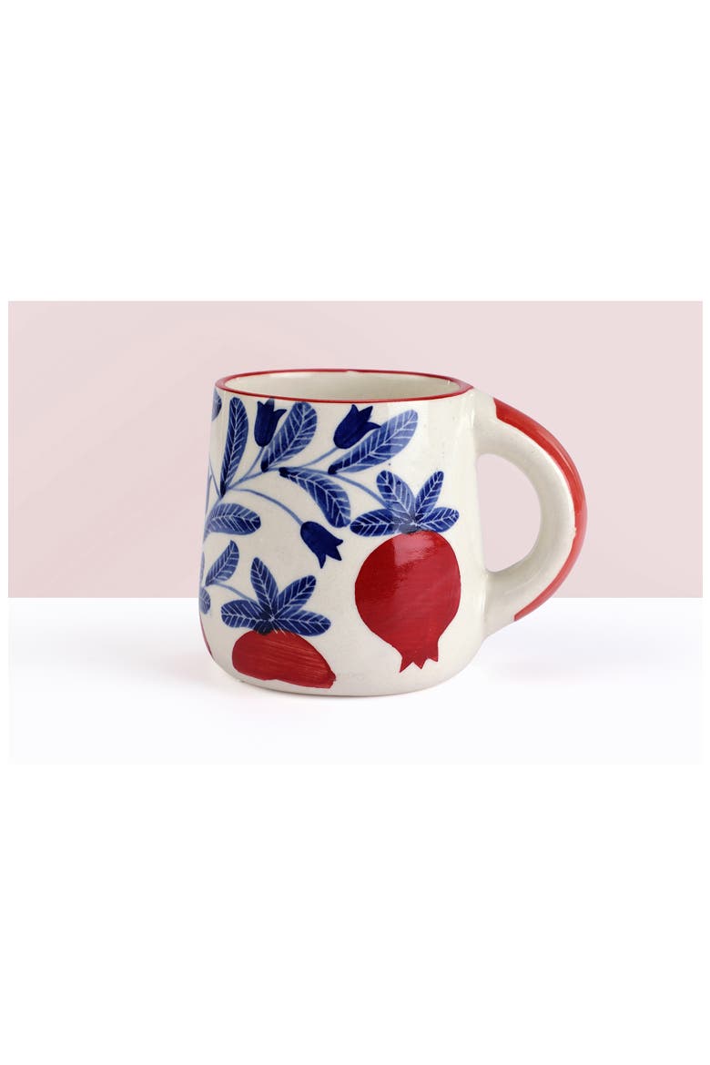 Floral Mug, Alternate, color, RED