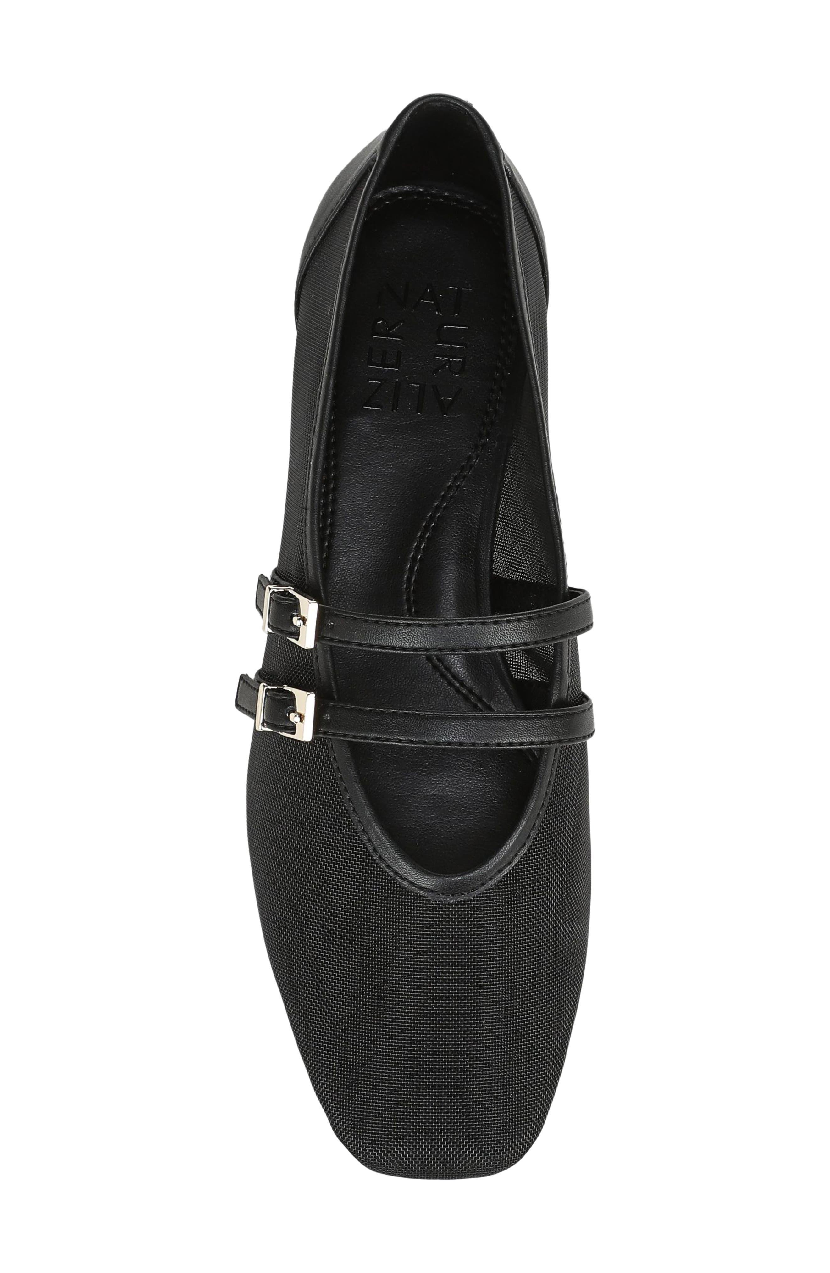 Crista2 Faux Leather Mary Jane Flat, Alternate, color, BLACK FAUX LEATHER