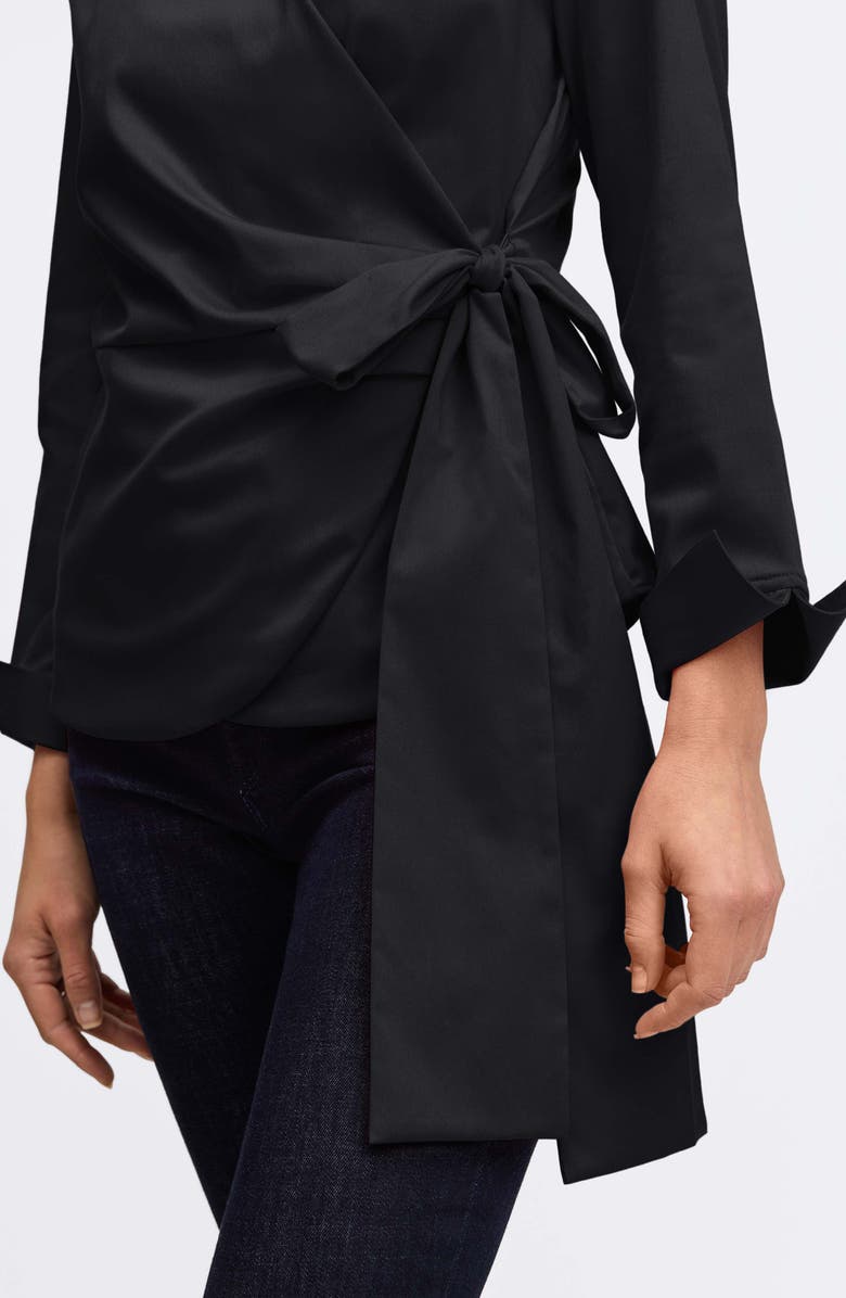 Foxcroft Salina Stretch Cotton Blend Wrap Shirt, Alternate, color, 