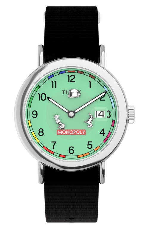 Timex ® X Monopoly Weekender Webbing Strap Watch, 37mm In Black