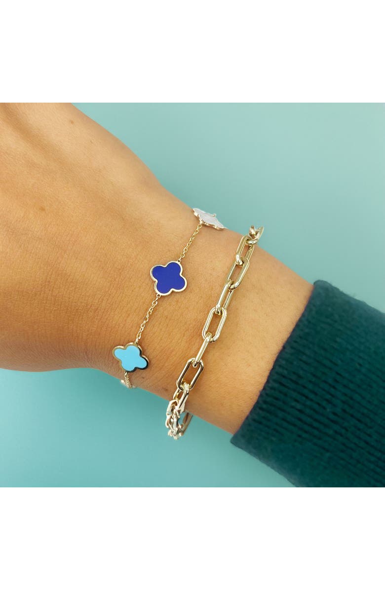 The Lovery Fine Jewelry Rounded Rectangle Paperclip Bracelet, Alternate, color, Yellow Gold