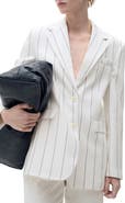 MANGO Pinstripe Suit Jacket