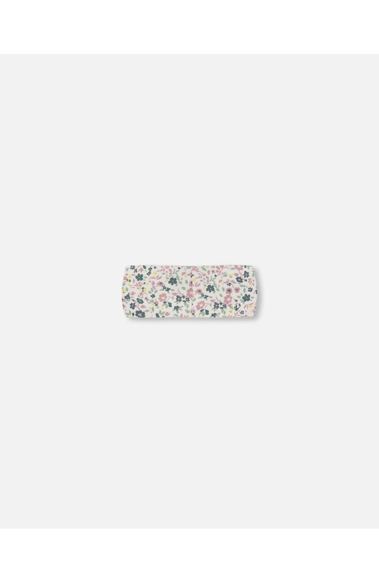 Deux par Deux Baby Organic Cotton Headband, Main, color, Off-White Floral