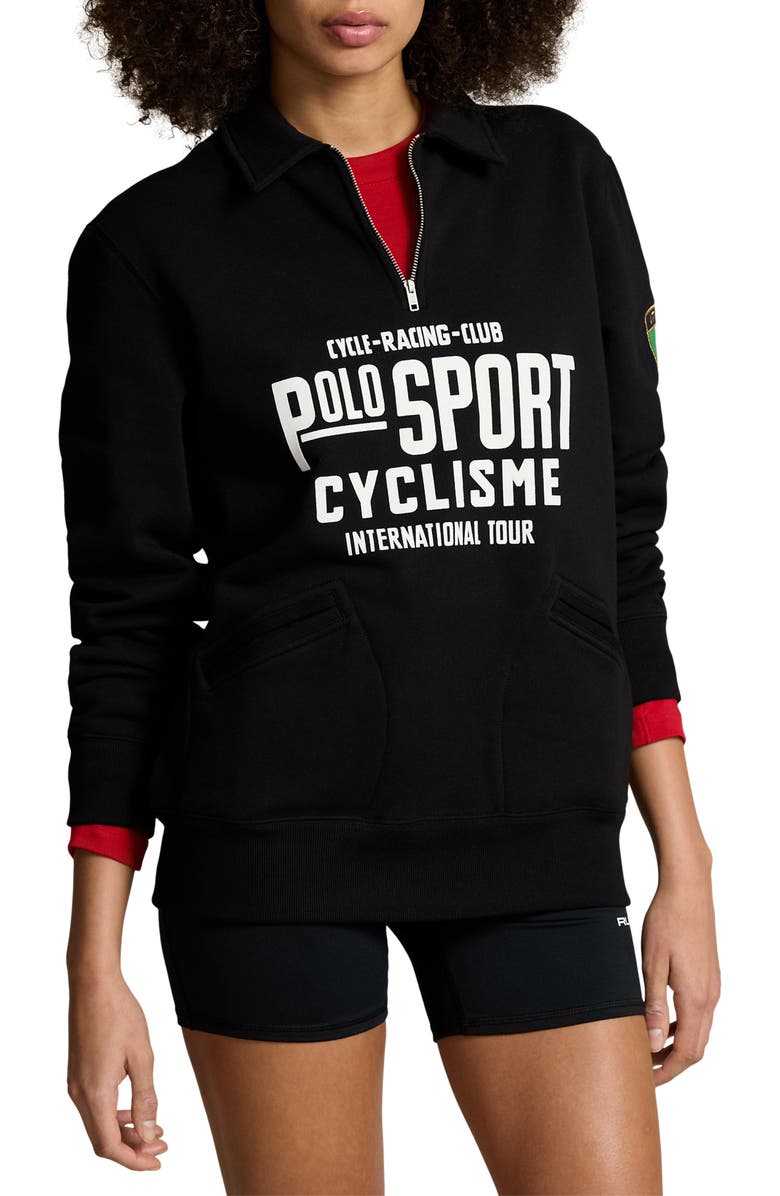 Polo Ralph Lauren Cycle Racing Club Quarter Zip Fleece Pullover, Alternate, color, 