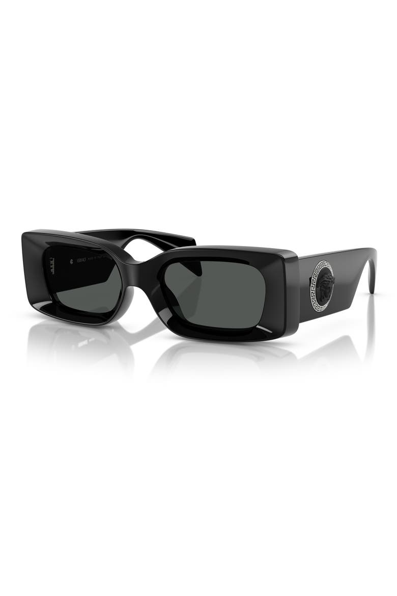 52mm Rectangular Sunglasses, Alternate, color, BLACK